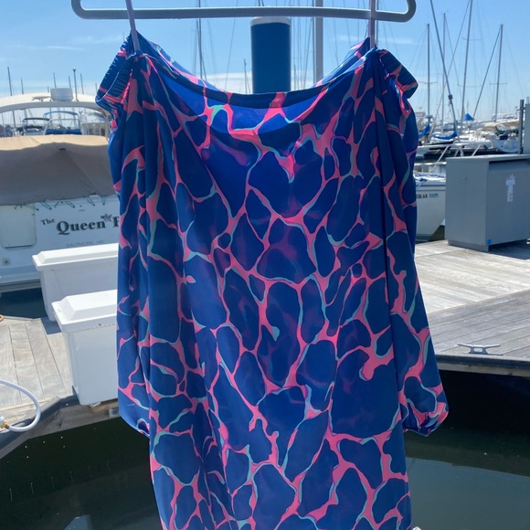 ⚓️Lilly Pulitzer ⚓️off the shoulder dress - Picture 3 of 4